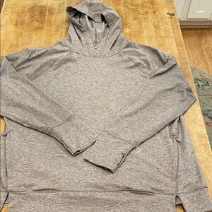 Aerie Women's Gray/Tan XXL Plus Comfort Hoodie thumb holes zip holes zip pockets